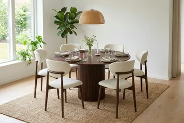 Kopparbo rundt spisebord 130 cm finer - Valnød - Møbler - Borde - Spisebord og køkkenbord