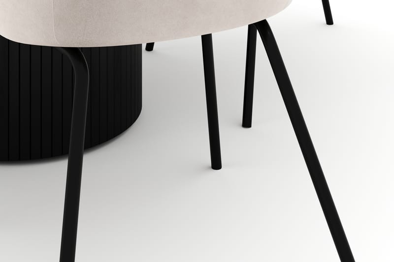 Kopparbo Rundt Spisebord 130 cm med 4 Berit Stole - Sort - Møbler - Borde - Spisebordssæt