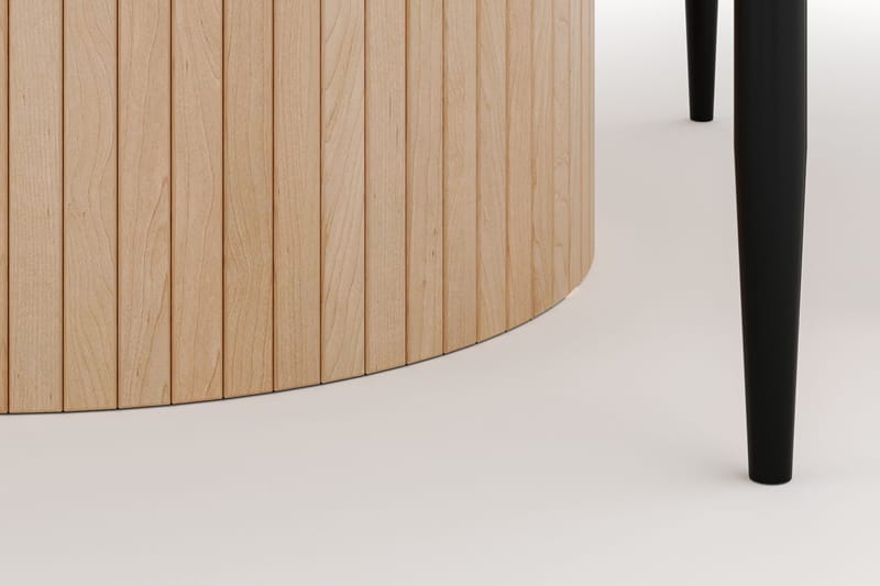 Kopparbo Rundt Spisebord 130 cm med 4 Sawako Stole - Beige - Møbler - Borde - Spisebordssæt