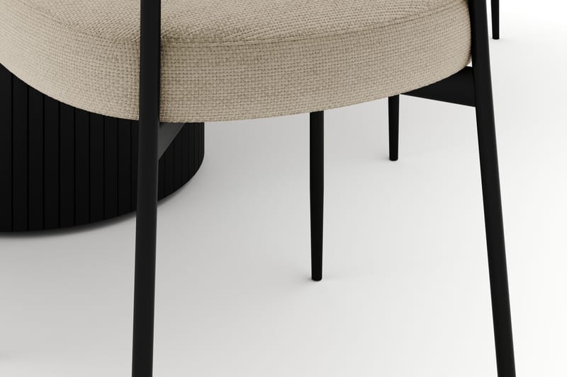 Kopparbo Rundt Spisebord 130 cm med 4 Sawako Stole - Sort - Møbler - Borde - Spisebordssæt