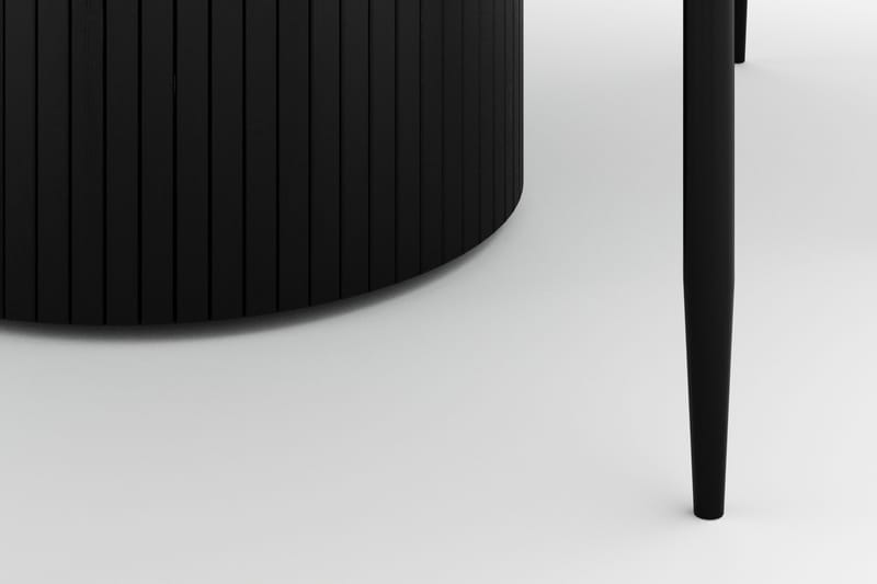 Kopparbo Rundt Spisebord 130 cm med 4 Sawako Stole - Sort - Møbler - Borde - Spisebordssæt