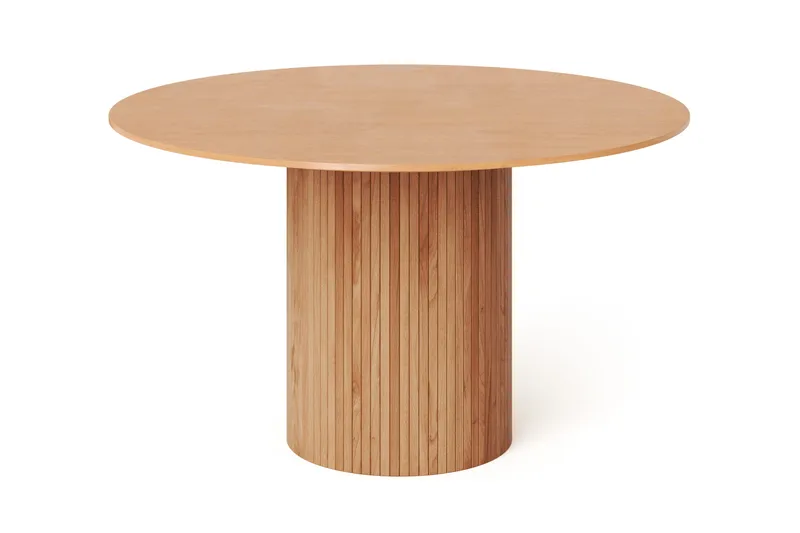 Kopparbo rundt spisebord 130 cm med træ- og egelook - Eg - Møbler - Borde - Spisebord og køkkenbord