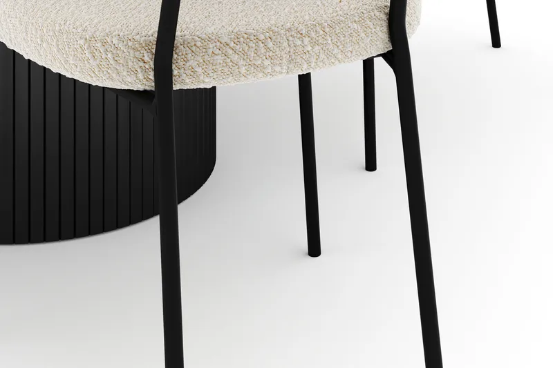 Kopparbo Rundt Spisebord 130 cm Udtrækkeligt med 4 Gemmiano Stole - Sort - Møbler - Borde - Spisebordssæt