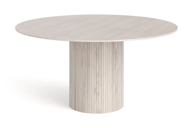 Kopparbo rundt spisebord 150 cm finer, Hvidbejdset eg