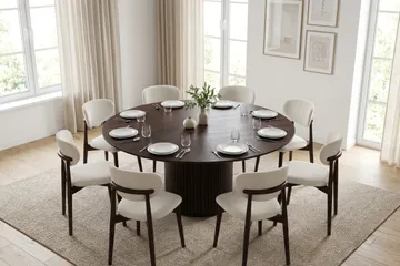 Kopparbo rundt spisebord 180 cm finér - Røget eg - Møbler - Borde - Spisebord og køkkenbord