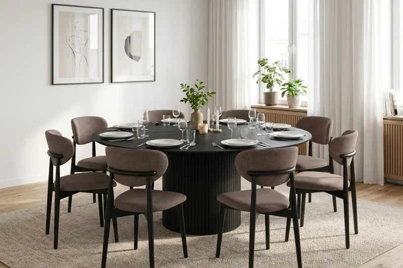 Kopparbo rundt spisebord 180 cm finer - Sort - Møbler - Borde - Spisebord og køkkenbord