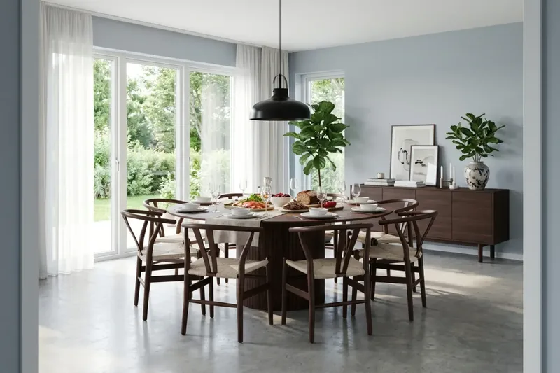 Kopparbo rundt spisebord 180 cm finer - Valnød - Møbler - Borde - Spisebord og køkkenbord