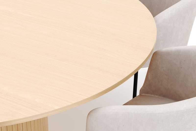 Kopparbo Rundt Spisebord 180 cm med 6 Berit Stole - Hvidlaseret - Møbler - Borde - Spisebordssæt