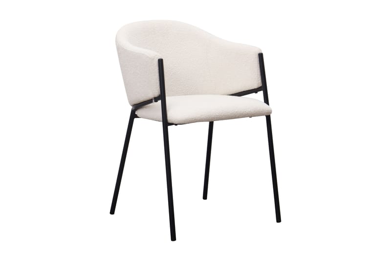 Kopparbo Rundt Spisebord 180 cm med 6 Filip Spisestole - Valnød / Hvid Bouclé - Møbler - Borde - Spisebordssæt