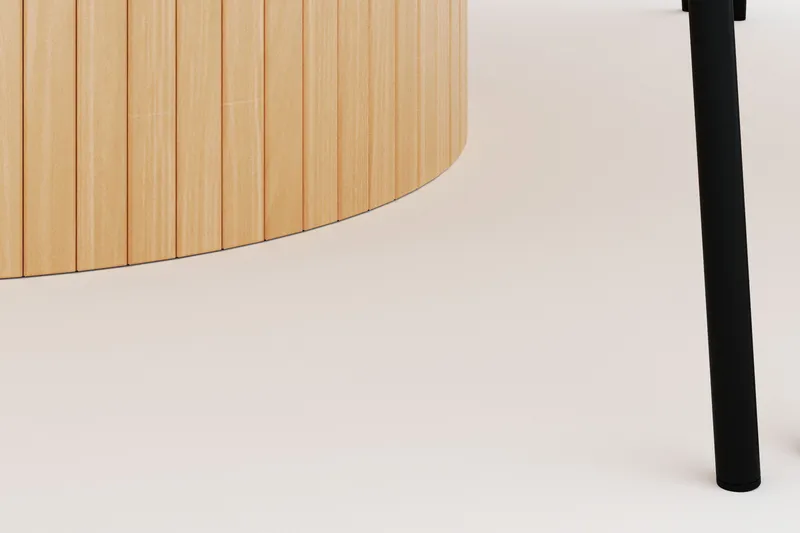 Kopparbo Rundt Spisebord 180 cm med 8 Gemmiano Stole - Hvidlaseret - Møbler - Borde - Spisebordssæt