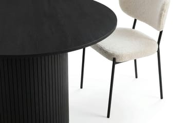 Kopparbo rundt spisebordssæt 110 cm Sort med 4 Gemmiano spisebordsstole - Sort - Møbler - Borde - Spisebordssæt