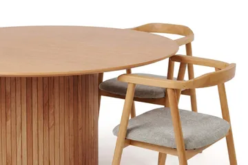 Kopparbo rundt spisebordssæt 180 cm eg med 8 Jolie spisebordsstole - Eg - Møbler - Borde - Spisebordssæt