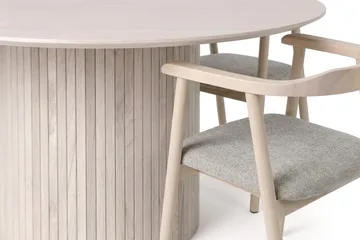 Kopparbo rundt spisebordssæt 180 cm hvidbejdset med 8 Jolie spisebordsstole - Møbler - Borde - Spisebordssæt