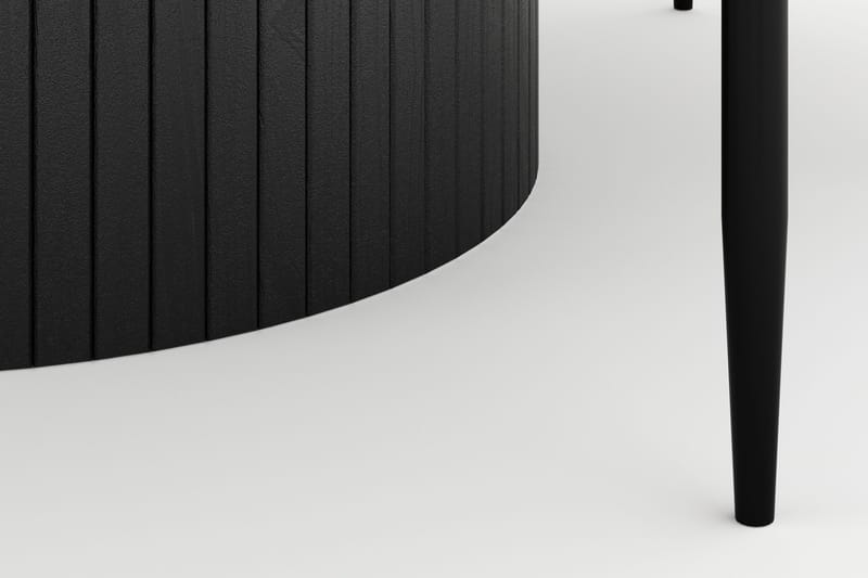 Kopparbo Rundt Stort Spisebord 180 cm med 4 Sawako Stole - Sort - Møbler - Borde - Spisebordssæt