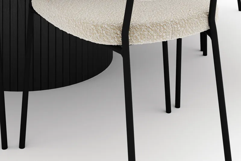 Kopparbo Rundt Stort Spisebord 180 cm med 8 Gemmiano Stole - Sort - Møbler - Borde - Spisebordssæt