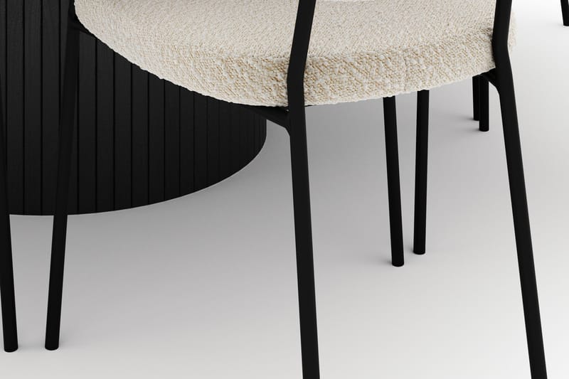Kopparbo Rundt Stort Spisebord 180 cm med 8 Gemmiano Stole - Sort - Møbler - Borde - Spisebordssæt