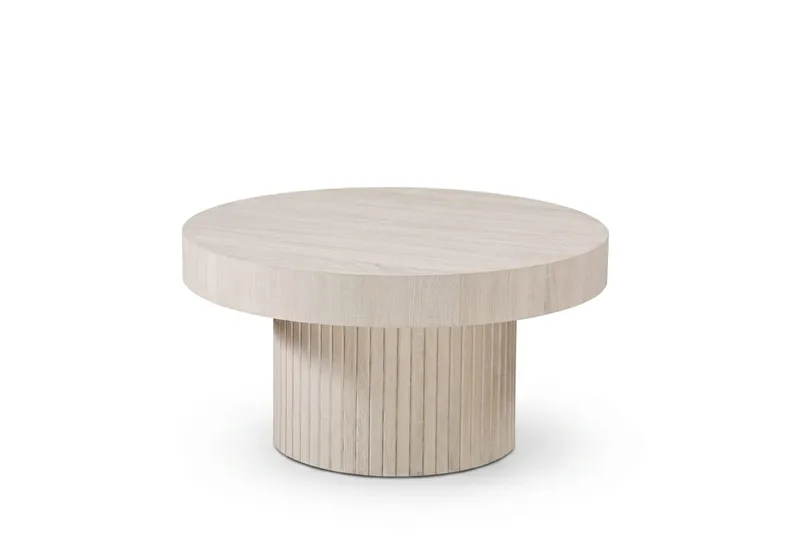 Kopparbo sofabord rundt 85 cm tyk bordplade - Hvidlaseret - Møbler - Borde - Sofabord