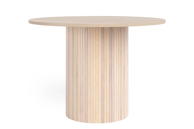 Kopparbo Spisebord 106 cm med 4 Katy Spisestole - Hvid / Greige Bouclé / Metalben Sort - Møbler - Borde - Spisebordssæt