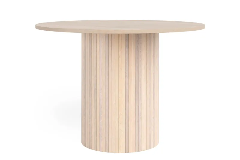 Kopparbo Spisebord 106 cm med 4 Lucy Spisestole - Hvid / Greige Bouclé / Metalben Sort - Møbler - Borde - Spisebordssæt