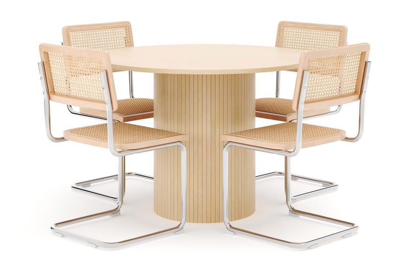 Kopparbo Spisebord 106 cm med 4 stk Build Matstkolar - Hvid - Møbler - Borde - Spisebordssæt