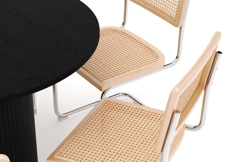 Kopparbo Spisebord 106 cm med 6 stk Build Matstkolar - Sort - Møbler - Borde - Spisebordssæt