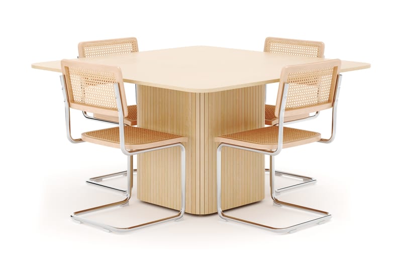 Kopparbo Spisebord 140 cm med 4 stk Build Matstkolar - Hvid - Møbler - Borde - Spisebordssæt