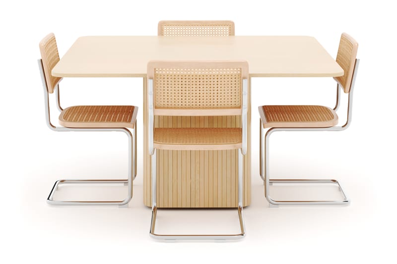 Kopparbo Spisebord 140 cm med 4 stk Build Matstkolar - Hvid - Møbler - Borde - Spisebordssæt
