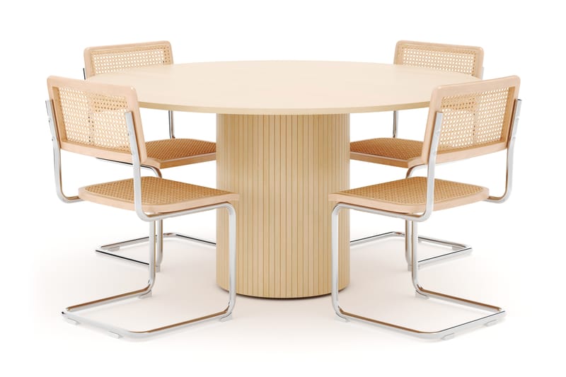 Kopparbo Spisebord 150 cm med 4 stk Build Matstkolar - Hvid - Møbler - Borde - Spisebordssæt