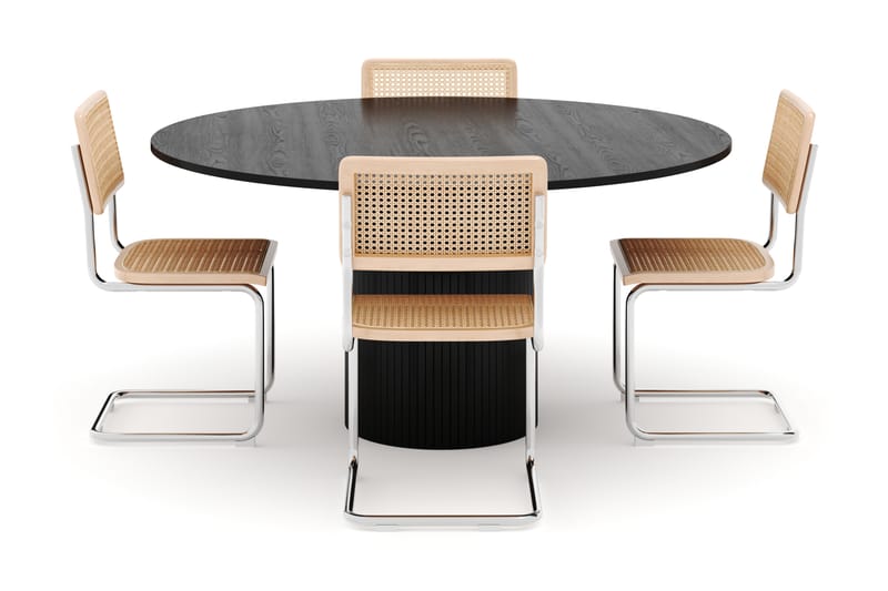 Kopparbo Spisebord 150 cm med 4 stk Build Matstkolar - Sort - Møbler - Borde - Spisebordssæt