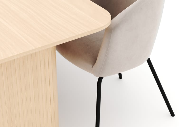 Kopparbo Spisebord 160-220 cm Udtrækkeligt med 6 Berit Stole - Hvid - Møbler - Borde - Spisebordssæt