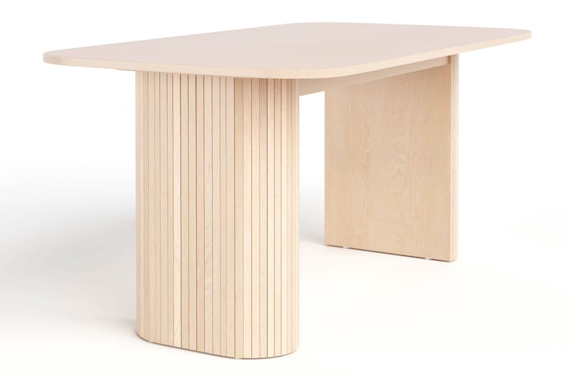 Kopparbo Spisebord 160 cm med 4 Filip Spisestole - Hvid / Taupe Bouclé - Møbler - Borde - Spisebordssæt