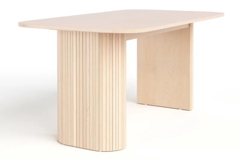 Kopparbo Spisebord 160 cm med 4 Lucy Spisestole - Hvid / Greige Bouclé / Metalben Sort - Møbler - Borde - Spisebordssæt