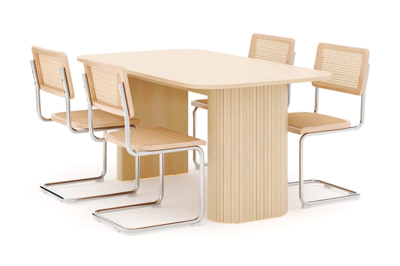 Kopparbo Spisebord 160 cm med 4 stk Build Matstkolar - Hvid - Møbler - Borde - Spisebordssæt