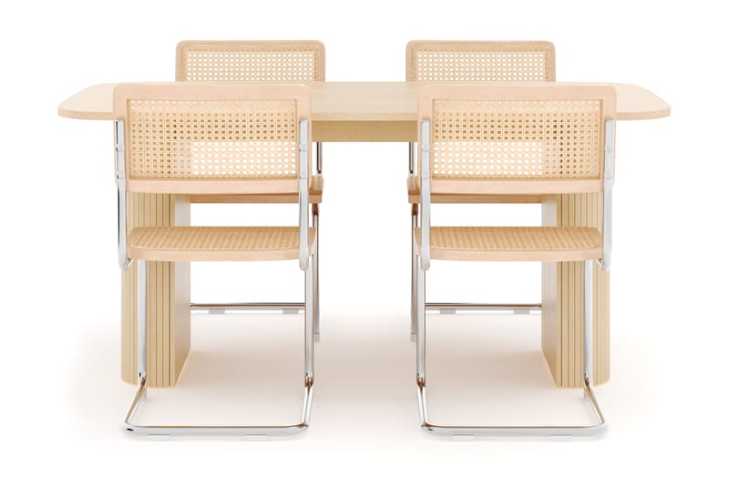 Kopparbo Spisebord 160 cm med 4 stk Build Matstkolar - Hvid - Møbler - Borde - Spisebordssæt