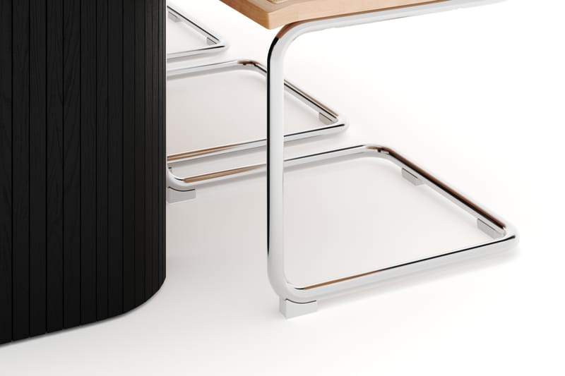 Kopparbo Spisebord 160 cm med 6 stk Build Matstkolar - Sort - Møbler - Borde - Spisebordssæt