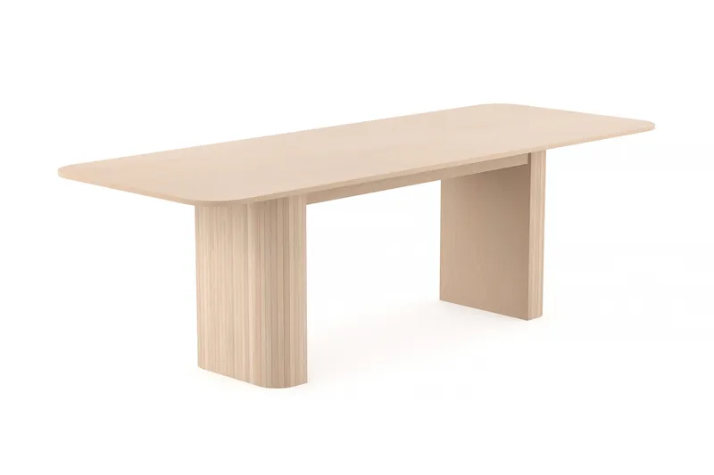 Kopparbo Spisebord 180-240 cm Udtrækkeligt med 6 Sawako Stole - Hvid - Møbler - Borde - Spisebordssæt