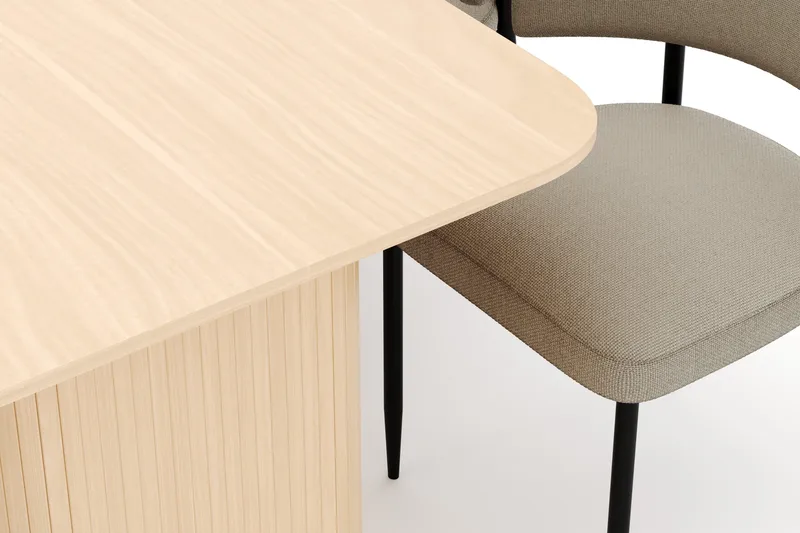 Kopparbo Spisebord 180-240 cm Udtrækkeligt med 6 Sawako Stole - Hvid - Møbler - Borde - Spisebordssæt