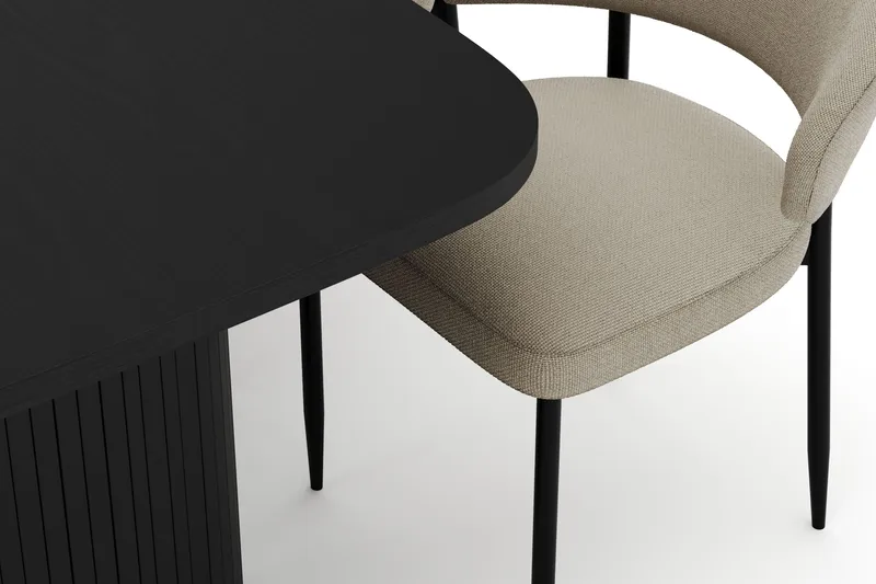 Kopparbo Spisebord 180-240 cm Udtrækkeligt med 6 Sawako Stole - Hvid - Møbler - Borde - Spisebordssæt