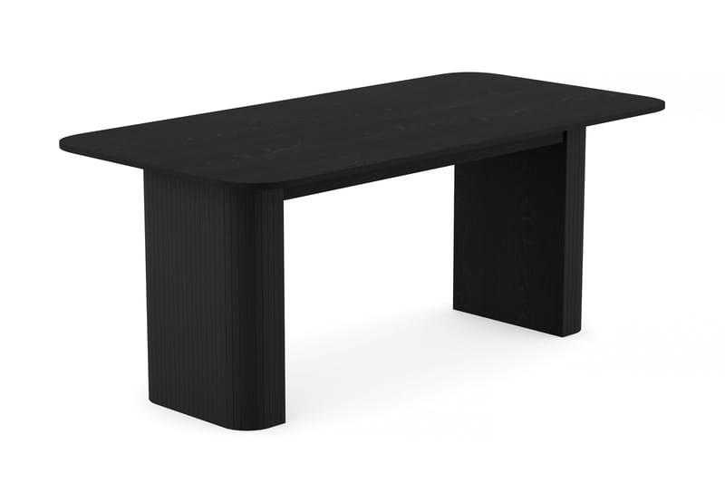 Kopparbo Spisebord 180-240 cm Udtræksbord med 4 Lucy Spisestole - Sort / Greige Bouclé / Metalben Sort - Møbler - Borde - Spisebordssæt