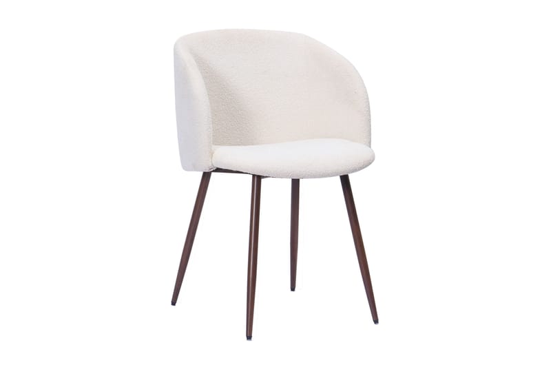 Kopparbo Spisebord 180-240 cm Udtræksbord med 6 Greya Spisestole med armlæn - Sort / Hvid Bouclé / Metalben Valnød - Møbler - Borde - Spisebordssæt