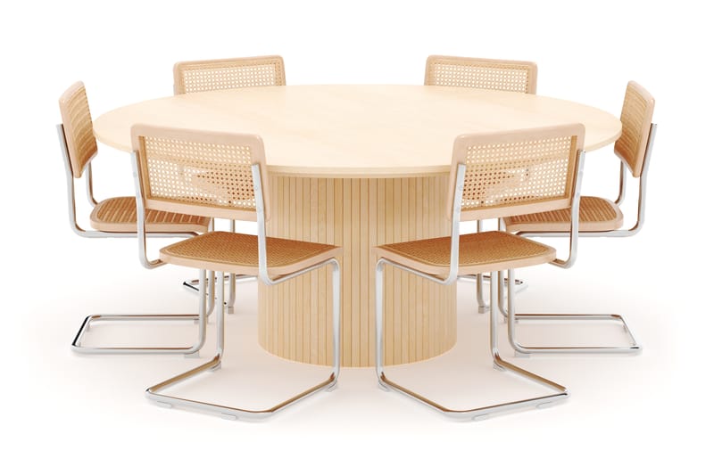Kopparbo Spisebord 180 cm med 6 stk Build Matstkolar - Whitewash - Møbler - Borde - Spisebordssæt