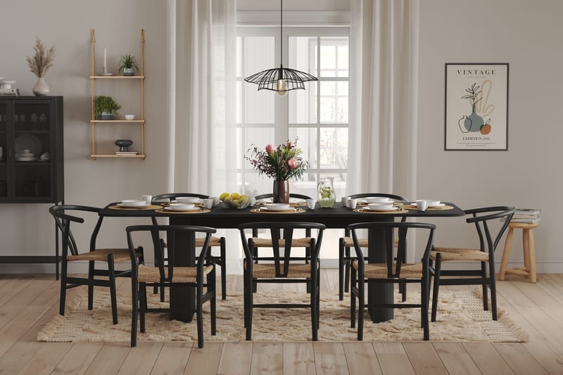 Kopparbo Spisebord 160-220 cm - Sort Træ - Møbler - Borde - Spisebord og køkkenbord
