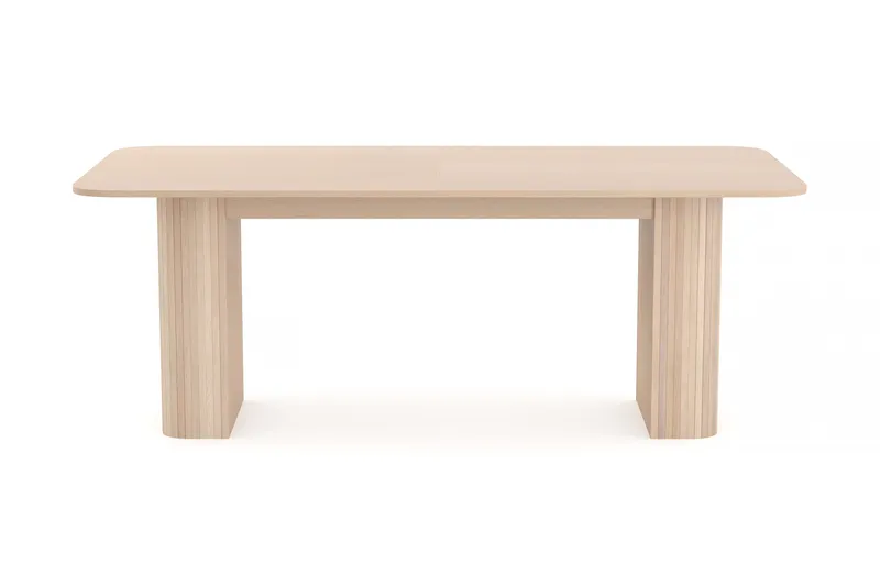 Kopparbo Spisebord 200-260 cm Udvideligt med tillægsplade, Hvidlaseret Eg