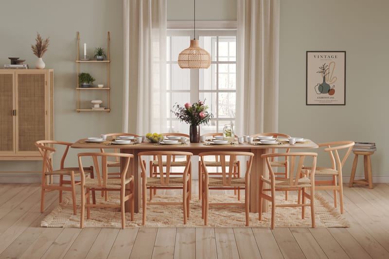 Kopparbo Spisebord 200-260 cm Udvideligt med tillægsplade - Hvidlaseret Eg - Møbler - Borde - Spisebord og køkkenbord