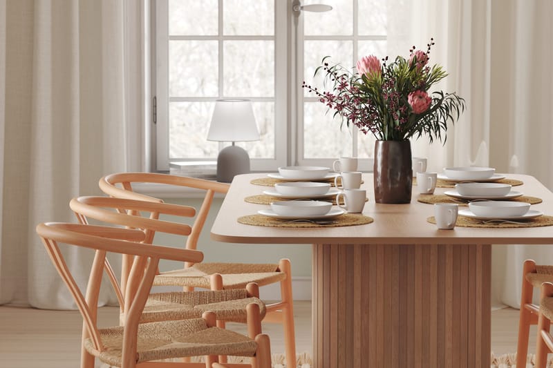 Kopparbo Spisebord 200-260 cm Udvideligt med tillægsplade - Hvidlaseret Eg - Møbler - Borde - Spisebord og køkkenbord