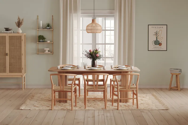 Kopparbo Spisebord 200-260 cm Udvideligt med tillægsplade - Hvidlaseret Eg - Møbler - Borde - Spisebord og køkkenbord