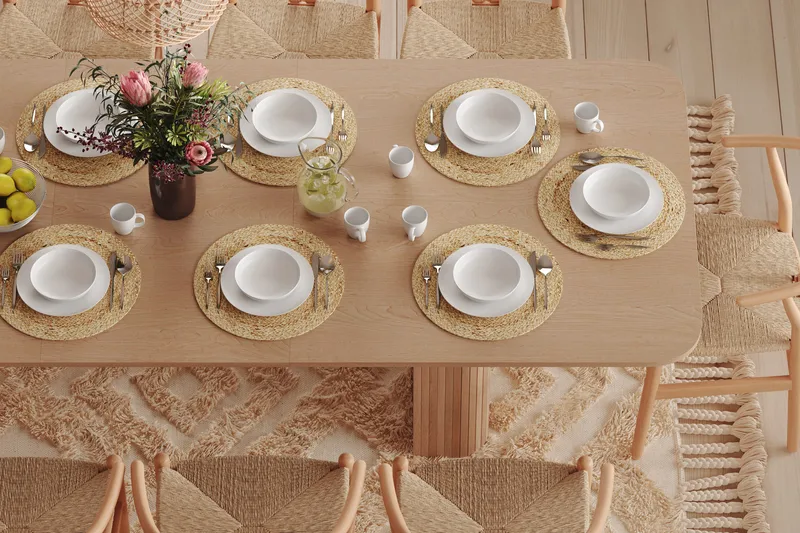 Kopparbo Spisebord 200-260 cm Udvideligt med tillægsplade - Hvidlaseret Eg - Møbler - Borde - Spisebord og køkkenbord