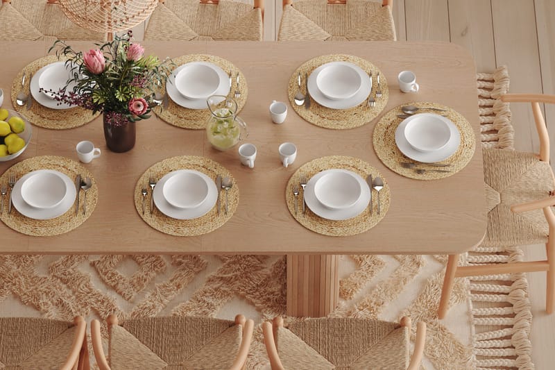 Kopparbo Spisebord 200-260 cm Udvideligt med tillægsplade - Hvidlaseret Eg - Møbler - Borde - Spisebord og køkkenbord