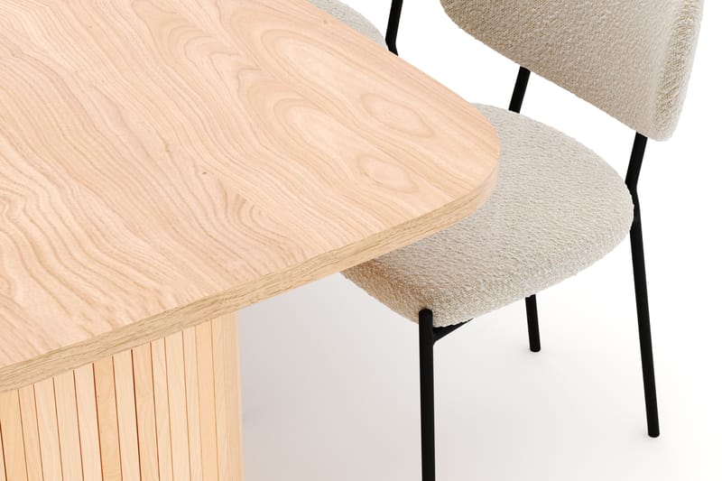 Kopparbo Spisebord 200 cm med 6 Gemmiano Stole - Natur - Møbler - Borde - Spisebordssæt