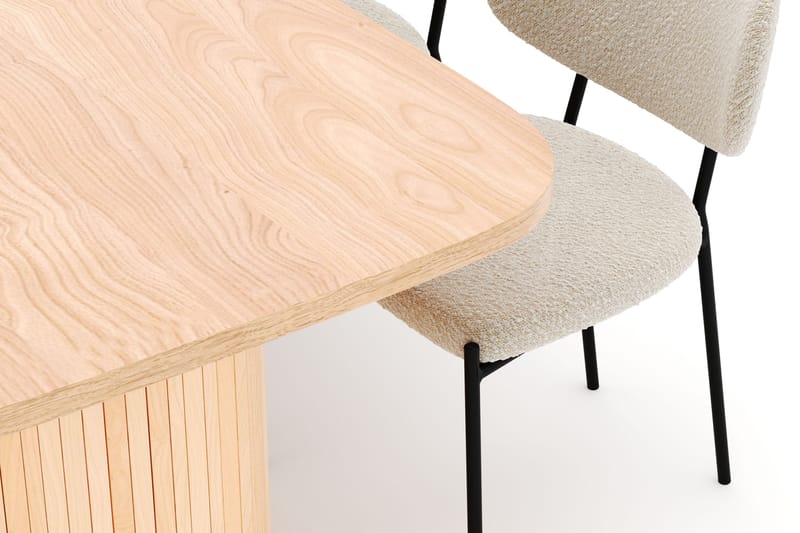 Kopparbo Spisebord 200 cm med 6 Gemmiano Stole - Natur - Møbler - Borde - Spisebordssæt
